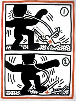 Peinture sur toile de Free South Africa By Keith Haring reproduction peinte à la main