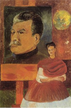 Frida Kahlo, Autoportrait Avec Staline reproduction peinte à la main