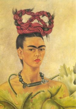Peinture sur toile de Frida Kahlo, Autoportrait Avec Une Tresse reproduction peinte à la main