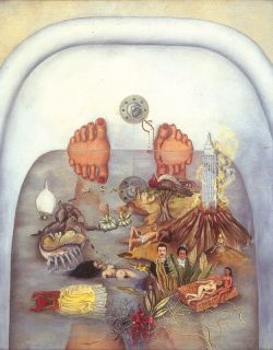Peinture sur toile de Frida Kahlo, Ce que l'eau m'a donné reproduction peinte à la main