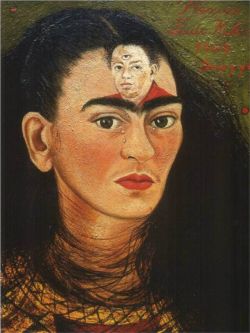 Peinture sur toile de Frida Kahlo, Diego et moi reproduction peinte à la main
