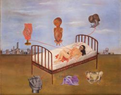 Peinture sur toile de Frida Kahlo, Hopital Henry Ford reproduction peinte à la main