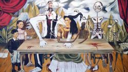 Peinture sur toile de Frida Kahlo La Table Blessée 1940 reproduction peinte à la main