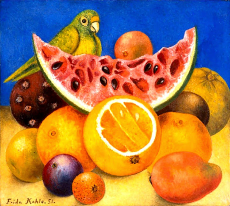 Frida Kahlo, Nature Morte Avec Perroquet Et Fruits