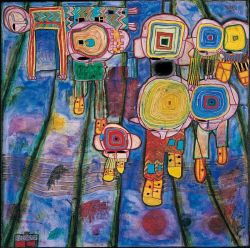 Peinture sur toile de Friedensreich Hundertwasser 835 Les Penseurs 1982 reproduction peinte à la main