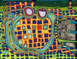Peinture sur toile de Friedrich Hundertwasser Les Lunettes Adoucissantes reproduction peinte à la main