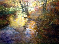 Frits Thaulow A Quimperle - 1901 reproduction peinte à la main