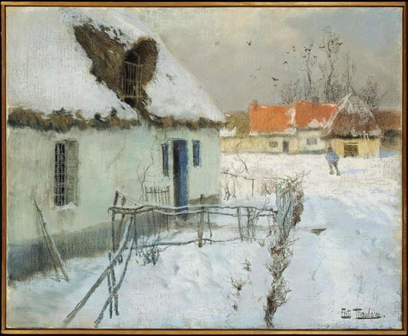 Frits Thaulow Cottage In The Snow - 1891