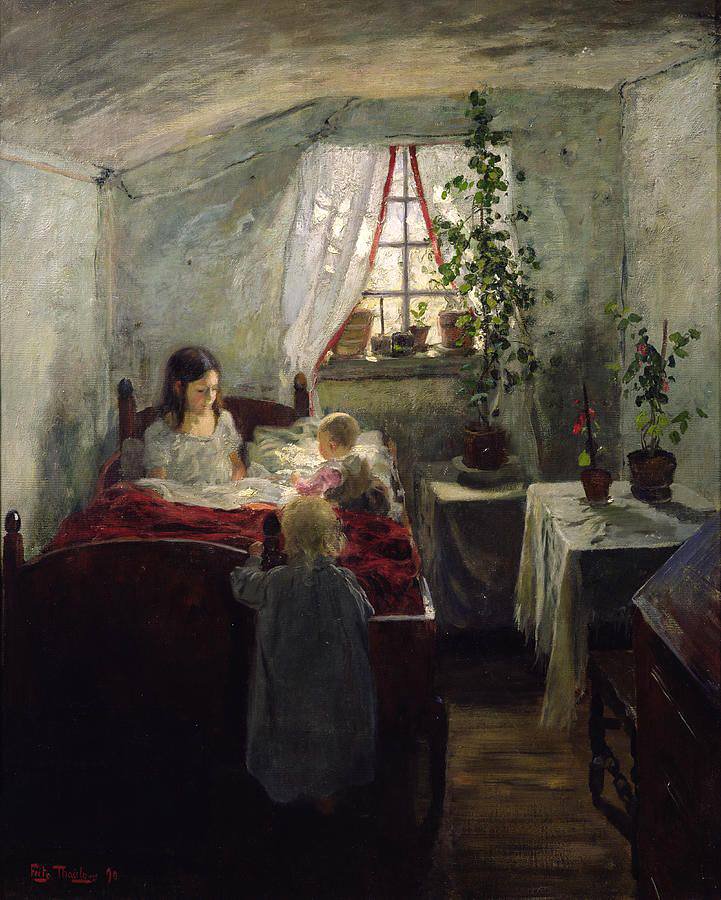 Frits Thaulow Morning Interior From A Fisherman House - 1890