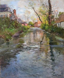 Frits Thaulow Riverside reproduction peinte à la main
