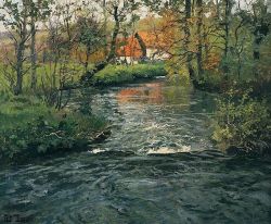 Frits Thaulow Sommerlandskap Summer Landscape 1896-97 reproduction peinte à la main