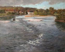 Frits Thaulow The Dordogne River At Beaulieu C. 1905 reproduction peinte à la main