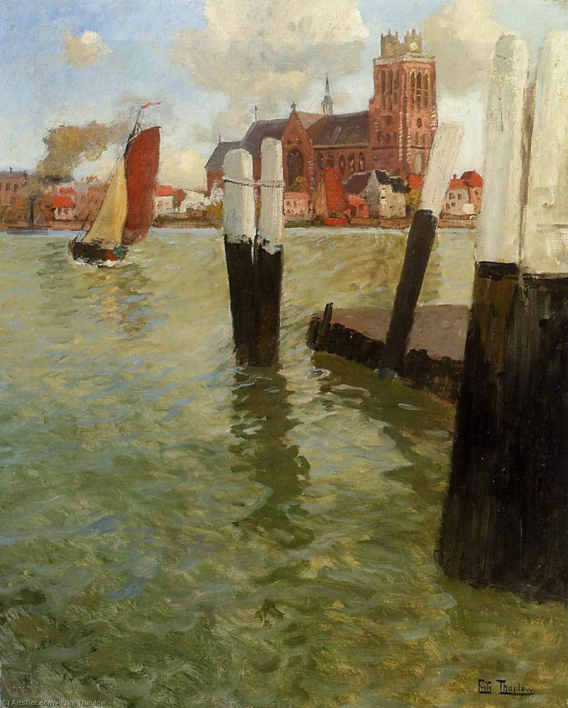 Frits Thaulow The Pier Dordrecht - 1905