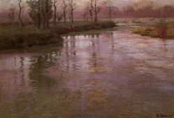 Fritz Thaulow On The French River reproduction peinte à la main
