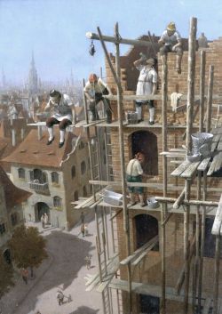 Peinture sur toile de Gabor Vida Construction reproduction peinte à la main