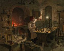 Peinture sur toile de Gabor Vida Der Alchemist reproduction peinte à la main