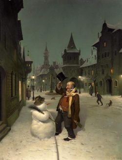 Peinture sur toile de Gabor Vida Friend Of The Snowman reproduction peinte à la main
