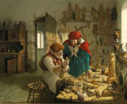 Peinture sur toile de Gabor Vida In The Woodcarver S Workshop reproduction peinte à la main