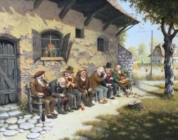 Peinture sur toile de Gabor Vida The Conversation reproduction peinte à la main