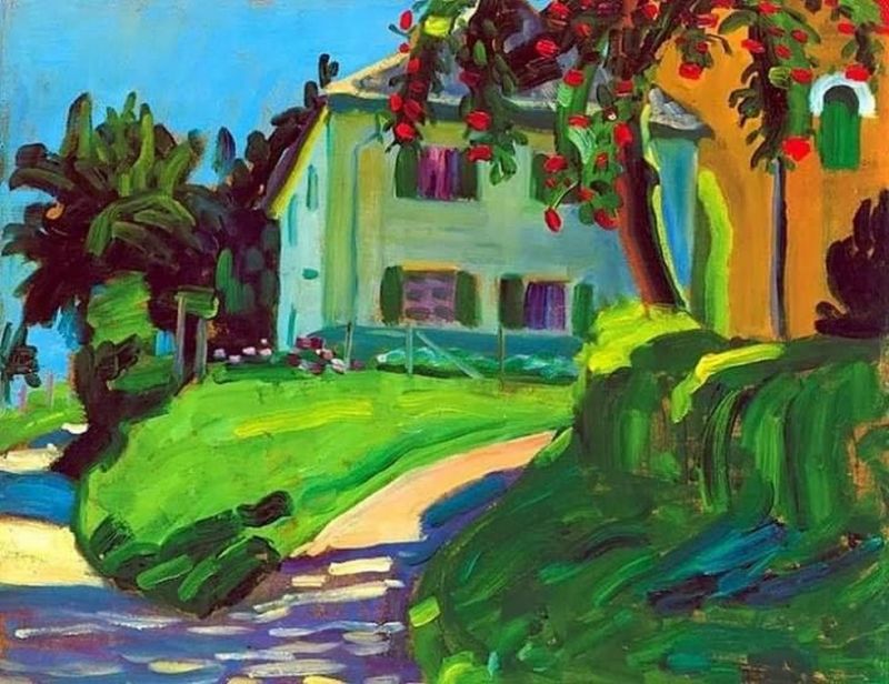 Gabriele Münter, Summer, House with Apple Tree, 1908