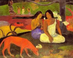 Peinture sur toile de Gauguin, Arearea variation de couleurs reproduction peinte à la main
