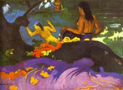 Peinture sur toile de Gauguin, Au bord de la mer - Fatata te miti reproduction peinte à la main