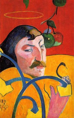 Peinture sur toile de Gauguin, Autoportrait avec une auréole reproduction peinte à la main