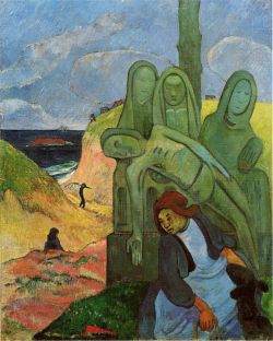 Peinture sur toile de Gauguin, Calvaire breton reproduction peinte à la main