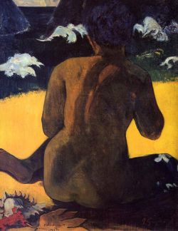 Peinture sur toile de Gauguin, Femme à la mer - Vahine no te miti reproduction peinte à la main
