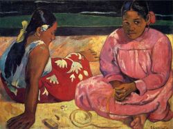 Peinture sur toile de Gauguin, Femmes Tahitiennes reproduction peinte à la main