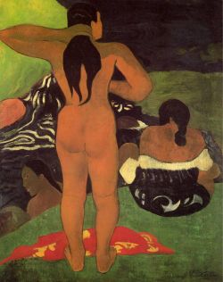 Peinture sur toile de Gauguin, Femmes Thaitiennes à la plage reproduction peinte à la main