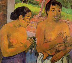 Peinture sur toile de Gauguin, L'offrande reproduction peinte à la main