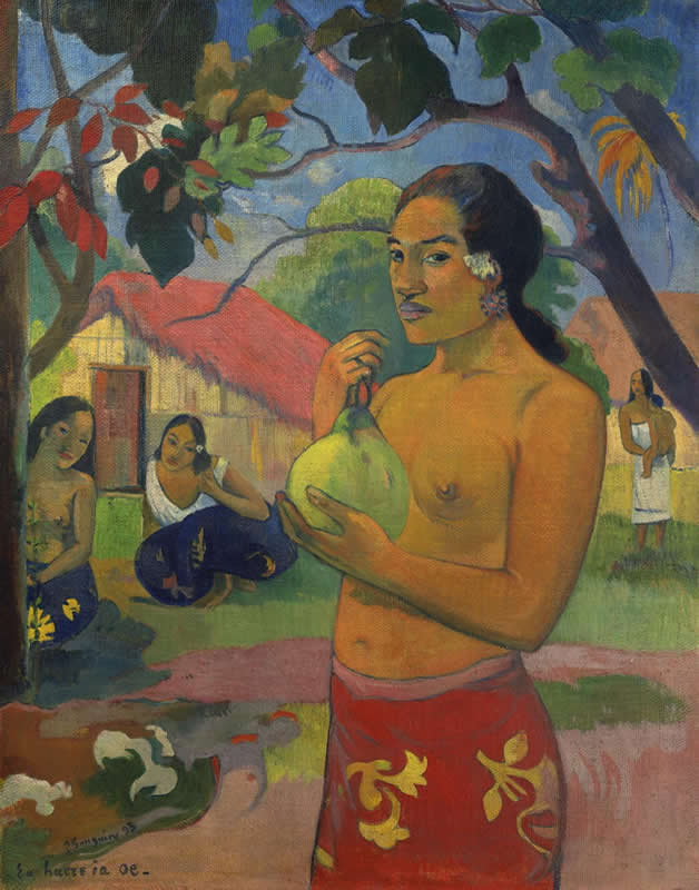 Gauguin, La femme au fruit. Eu haere ia oe - Où vas-tu ?