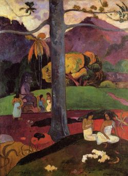 Peinture sur toile de Gauguin, Les temps anciens - Mata Mua reproduction peinte à la main