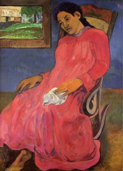 Peinture sur toile de Gauguin, Mélancolie - Faaturuma reproduction peinte à la main