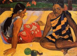 Peinture sur toile de Gauguin, Quoi de neuf? - Parau Api reproduction peinte à la main