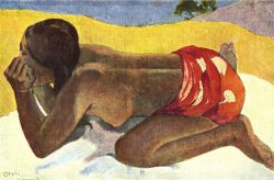 Peinture sur toile de Gauguin, Seule - Otahi reproduction peinte à la main