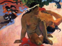 Peinture sur toile de Gauguin, Tu es jaloux? reproduction peinte à la main