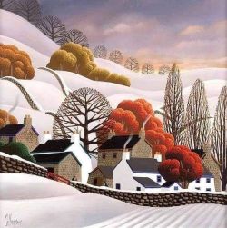 George Callaghan Winter Farm reproduction peinte à la main
