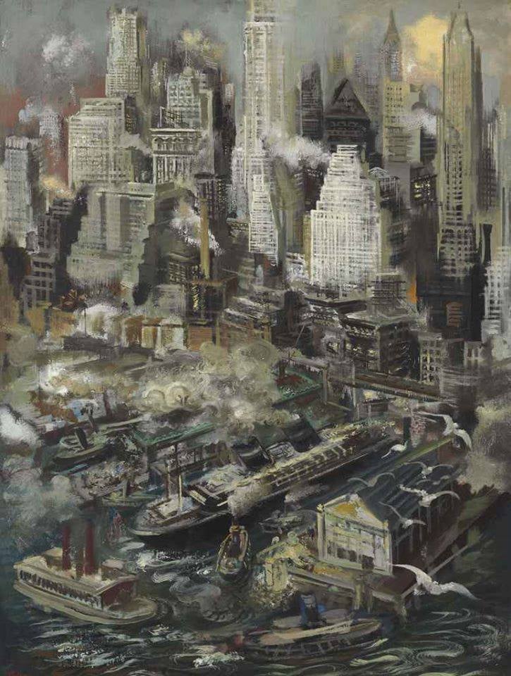 George Grosz New York Harbor 1936