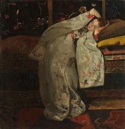 George Hendrik Breitner, Girl in a White Kimono, 1894 reproduction peinte à la main