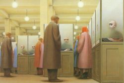 George Tooker Government Bureau 1956 reproduction peinte à la main