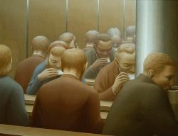 George Tooker Lunch - 1964 reproduction peinte à la main