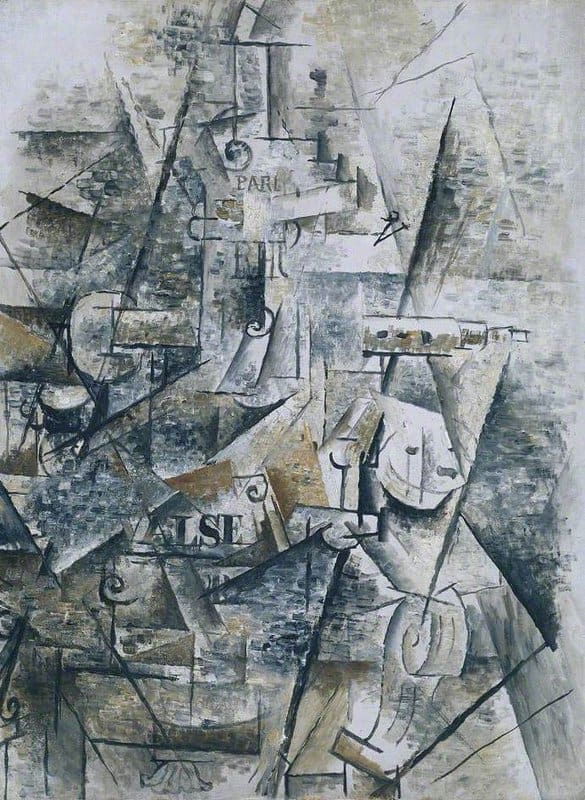 Georges Braque Clarinet And Bottle Of Rum On A Mantelpiece