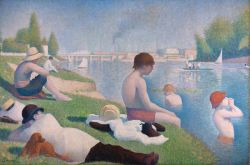 Georges Seurat, Baigneurs à Asnières - 1884 reproduction peinte à la main