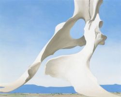 Georgia O'Keeffe, Pelvis with the distance reproduction peinte à la main