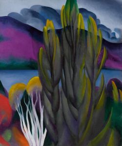 Georgia O Keeffe Lake George With White Birch reproduction peinte à la main