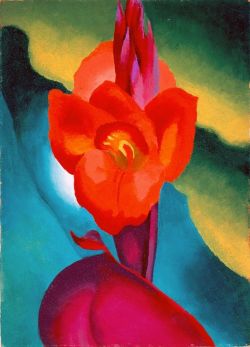 Georgia O'Keeffe, Red Canna, 1919 reproduction peinte à la main