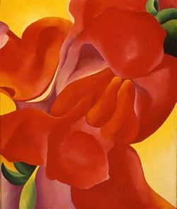 Georgia O Keeffe Red Canna 1923 reproduction peinte à la main