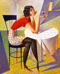 Peinture sur toile de Georgy Kurasov A Bocal Of Wine reproduction peinte à la main
